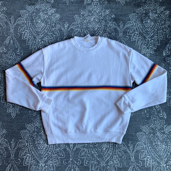 Brandy Melville Sweaters - Brandy Melville Rainbow Stripe Crewneck Sweater